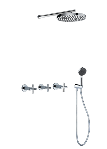 Sprchový set CAE 030 | podomítkový kohoutkový | se závěsnou hlavicí 254 mm