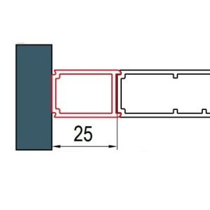 Rozšiřovací profil 25 mm boční stěny | chrom | 2000