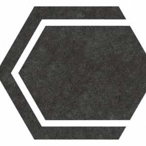 Dlažba Labyrinth Black Hex. | 220x250 | mat