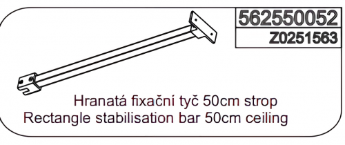 Fixační tyč čtvercová 50cm | strop