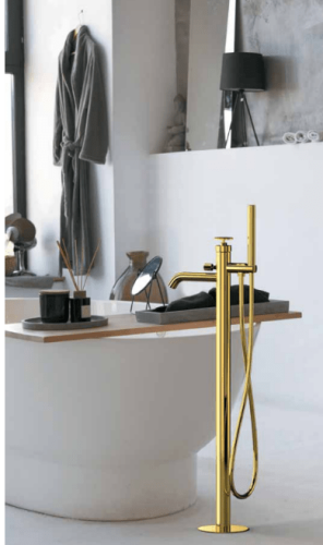 Volně stojící vanová baterie | páková | zlatá lesk | CHRONO