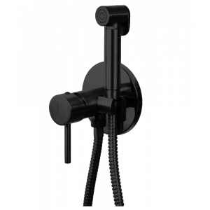 Bidetová baterie | s bidetovou sprškou | podomítková | oválná | černá mat | X STYLE