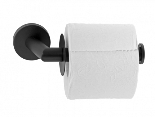 Držák na toaletní papír Hilton bez krytu, masivní | černá mat