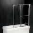 Vanová zástěna OLBIA | 1230 x 1400 | stříbrný rám | čiré sklo