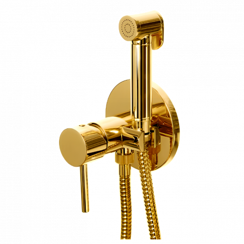 Bidetová baterie | s bidetovou sprškou | podomítková | oválná | zlatá lesk | X STYLE