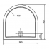 ISA 900x900x40mm, půlkruhová vanička litý mramor, bílá