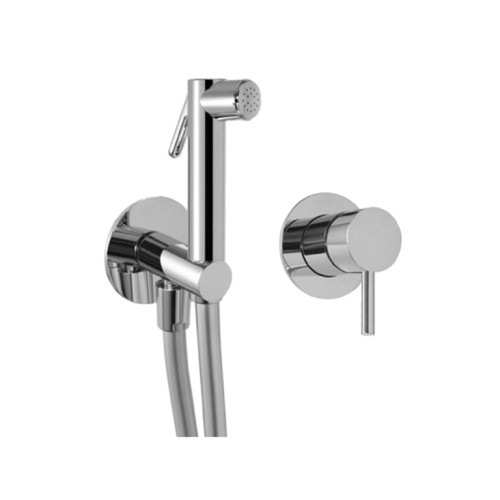 Bidetová baterie | s bidetovou sprškou | podomítková | hladká páčka | černá mat | CURVY | horní díl