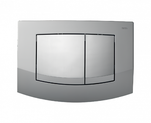 Ovládací WC modul  Ambia dvojčinný s deskou z  matného chromu a tlačítky z leštěného chromu