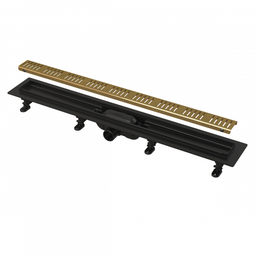 Liniový podlahový žlab | 550 | černá/mosaz | Simple