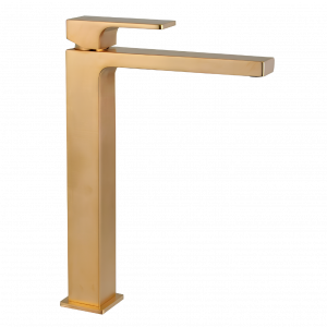 Stojánková umyvadlová baterie | páková | vysoká | zlatá mat | ABSOLUTE