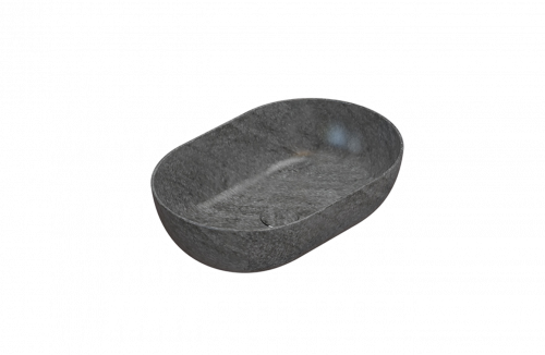 Umyvadlo na desku T-EDGE | 540x360x160 | Pruhovaná šedá mat