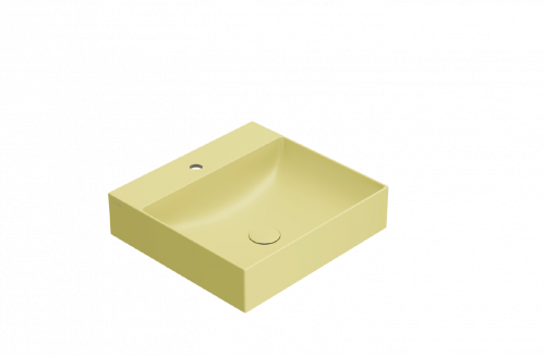 Umyvadlo T-EDGE | 500x470x120 | bez otvoru pro baterii | Hořčicově žlutá mat
