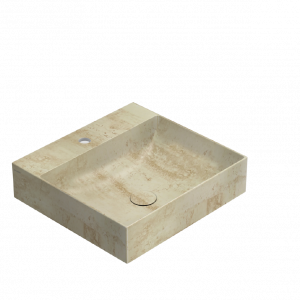 Umyvadlo T-EDGE | 500x470x120 | bez otvoru pro baterii | Travertin mat