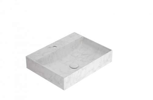 Umyvadlo T-EDGE | 600x470x120 | Carrarský mramor mat