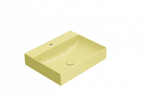 Umyvadlo T-EDGE | 600x470x120 | bez otvoru pro baterii | Hořčicově žlutá mat