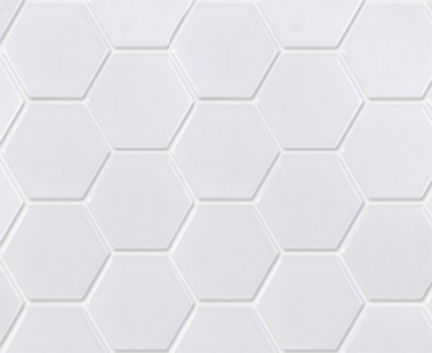 Keramická Mozaika HEXAGON |25x25 mm | bílá lesk