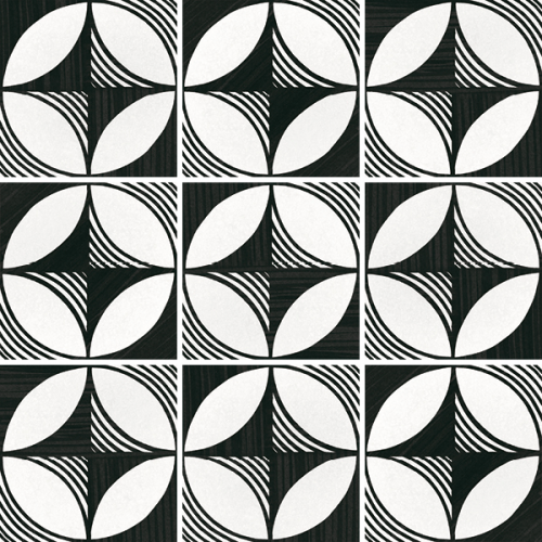 Dlažba Caprice Deco Compass B&W | 200x200 mm | mat