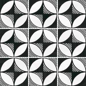 Dlažba Caprice Deco Compass B&W | 200x200 mm | mat