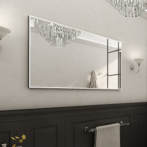 Koupelnové podsvícené LED zrcadlo | 1200 x 700 | černá mat | 2x senzor