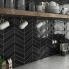 Obklad Chevron Wall Black | černá | 186x52 mm | mat