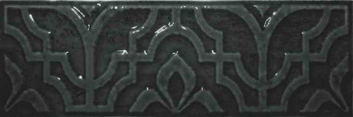 Obklad Stucci Charcoal decor | černá | 75x230 mm | lesk