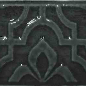Obklad Stucci Charcoal decor | černá | 75x230 mm | lesk