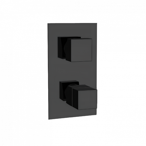 Podomítkový modul QUBIKA THERMO | dvoucestný | termostatický | černá mat