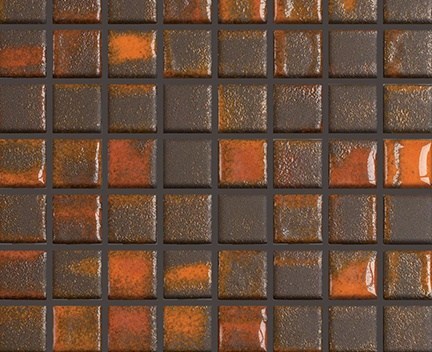 Mozaika Fusion Brown & Orange | oranžová | 316 x 316 mm | lesk