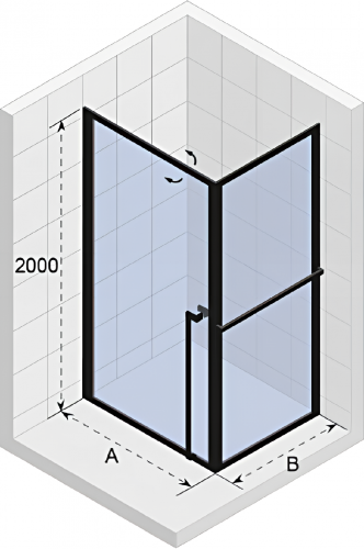GD201 | Sprchová zástěna - rohová | LUCID | 800 x 900 mm | černá mat