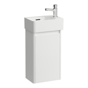 Umyvadlo VAL se skříňkou BASE | 340 x 220 x 115 | bílá | s otvorem na baterii vpravo