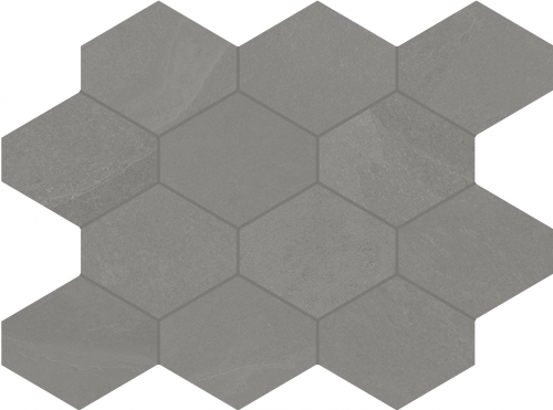 Hexagon Brazilian Slate Silk Grey | 250x340 | mat