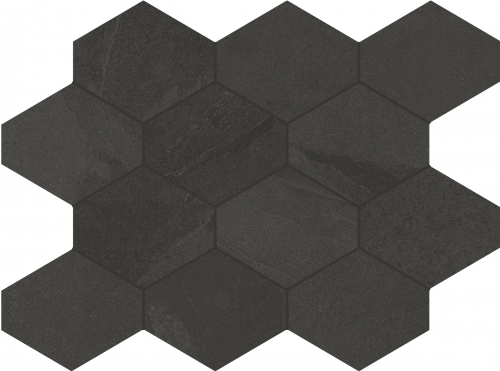 Hexagon Brazilian Slate Rail Black | 250x340 | mat