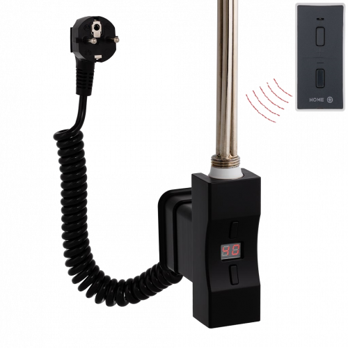 Topná tyč | Home Plus obdélníkový profil s dálkovým ovladačem | černá | 900W | s připojovacím kabelem se zástrčkou