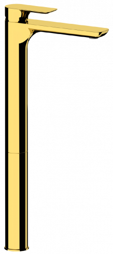 Umyvadlová baterie  INFINITY bez uzávěru výpusti | stojánková páková | vysoká XXL | zlatá lesk
