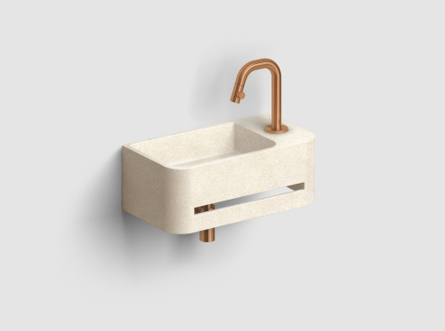 Umyvadlo INBE | 430 x 230 x 160 | závěsné | s otvorem pro baterii vpravo | béžová