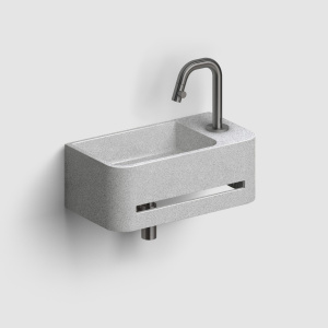 Umyvadlo INBE | 430 x 230 x 160 | závěsné | s otvorem pro baterii vpravo | šedá