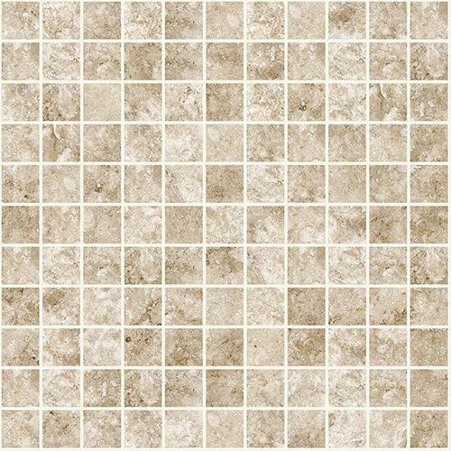 Medium Travertin kamenná mozaika | square  23 mm | nevyplněný | oblé hrany | 298x298 | mat.