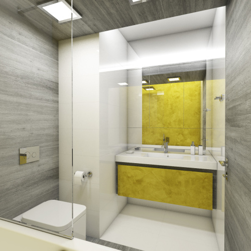 Pohled na umyvadlo a toaletu