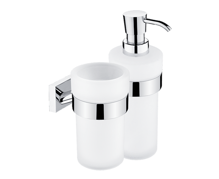 Hygienický set Keira (dávkovač na mýdlo a držák pohárku s pohárkem)
