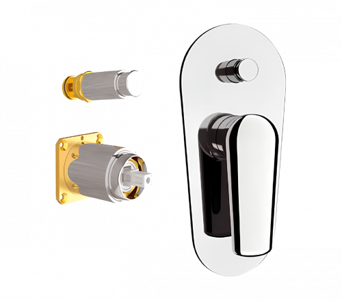 Podomítkový modul dvoucestný | pákový | broušený nikl lesk | VANITY | horní díl