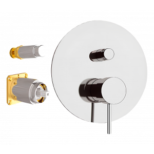 Podomítkový modul dvoucestný | pákový | chrom černý broušený mat leštěný | X STYLE | horní díl