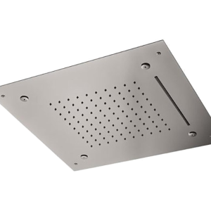 Vestavná sprchová hlavice | 500 x 500 mm | čtvercová | déšť + vodopád + mlha | bílá mat