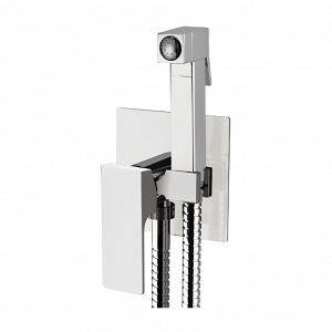 Bidetová baterie | s bidetovou sprškou | podomítková | hranatá | chrom lesk | ABSOLUTE