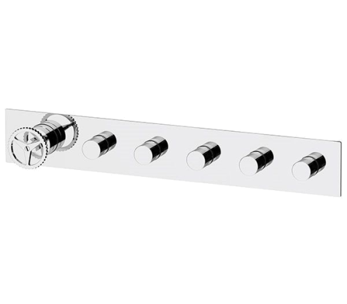 Podomítkový modul Chrono | pákový pěticestný | chrom černý broušený