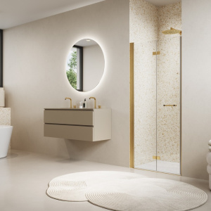 SOLF1 D | Dvoudílné skládací dveře | SOLINO | 800 x 2000 | Gold brushed