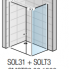 Stabilizační vzpěra, upevnění zeď-sklo+Tkus | délka 1500 mm | chrom