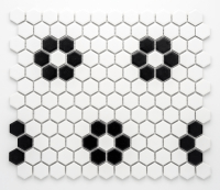 Mozaika Hexagon bílá/černá