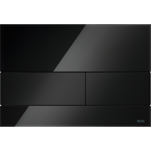 Ovládací WC modul Square s černým sklem a tlačítky v černé barvě