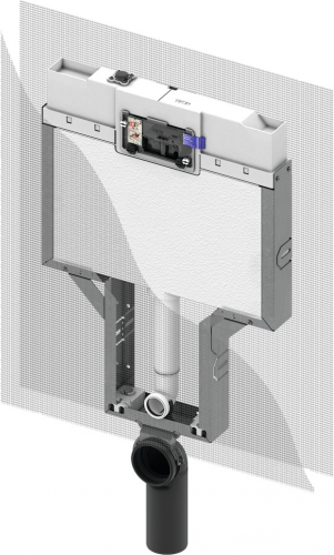 TECEbox nádržka pro montáž do zděné konstrukce pro závěsné WC, hloubka 8 cm, ovládání zepředu