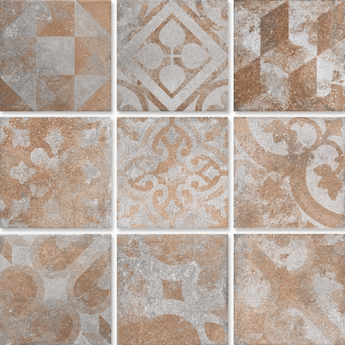 Dlažba Toscana Terracotta/Grigio | 200x200 | Decor R9